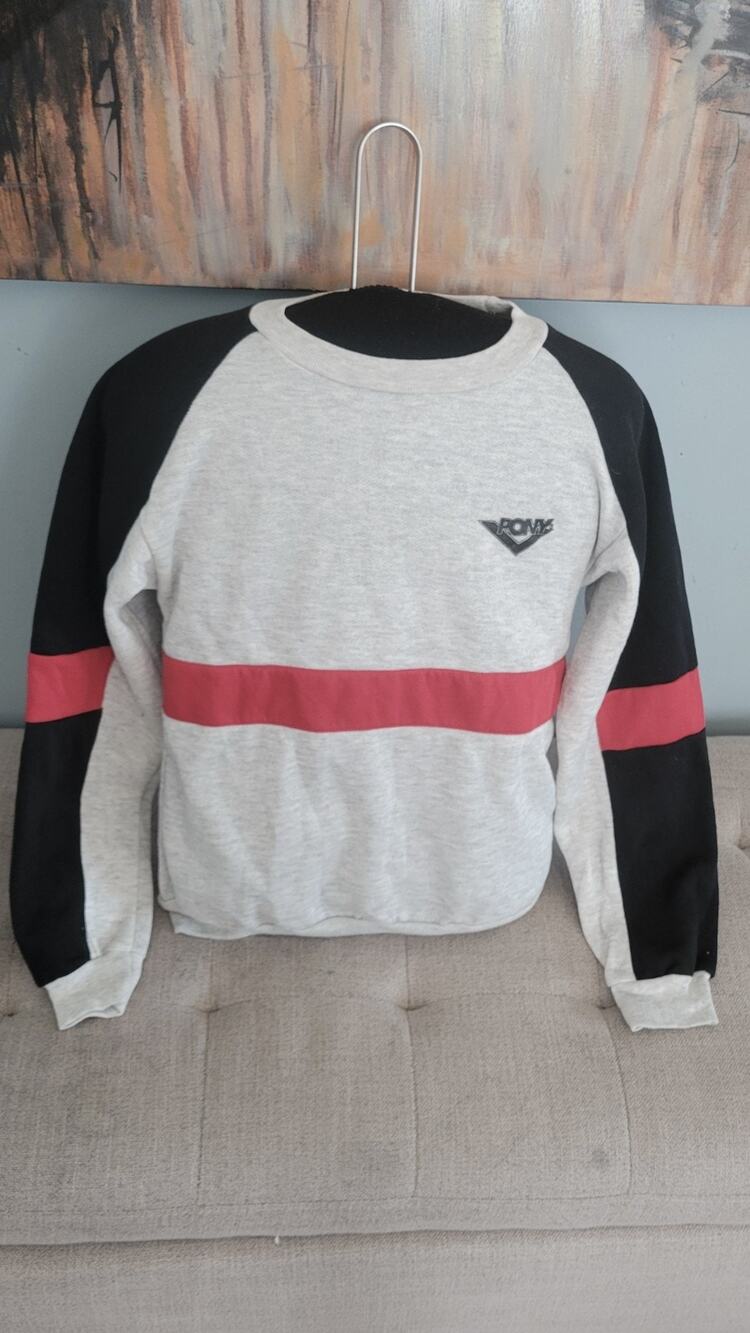 Vintage 90s PONY Kids Crewneck Sweatshirt Cropped Color Block NOS Youth L 12-14
